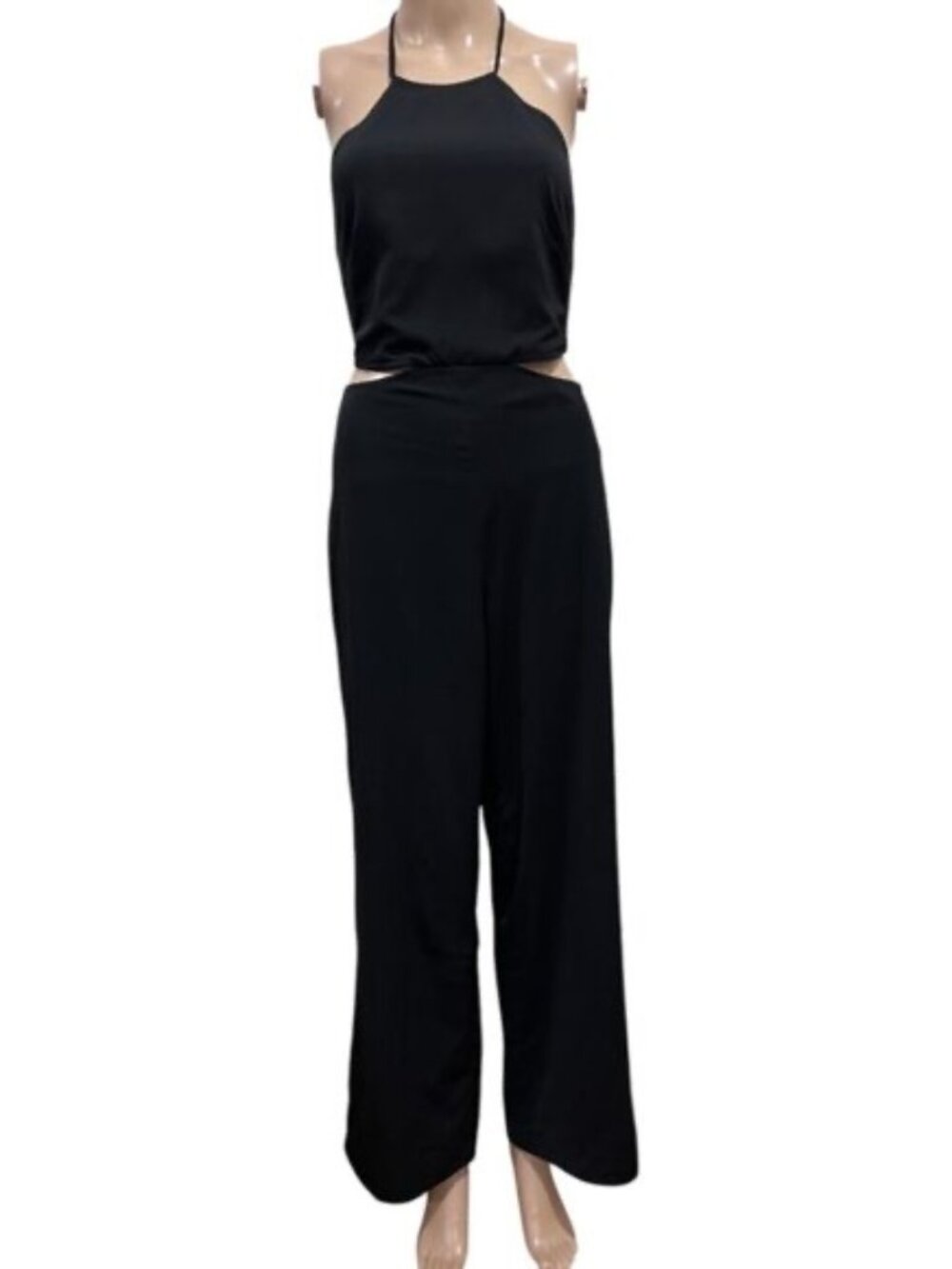 NWT BCBGeneration Women's Sleeveless Halter Neck Jumpsuit Black Medium